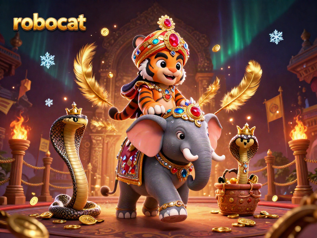 robocat offers a vibrant casino experience with animated characters and gold coins swirling around
